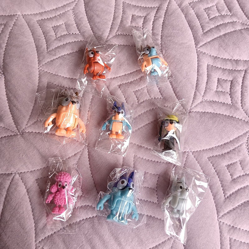 8款布鲁依一家小狗 bluey dog toys for kids手办模型摆件儿童