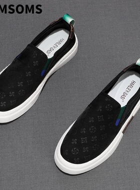 〖MessContiy Tsmr〗好脚感会说话~颜值在线帆布鞋男一脚蹬乐福鞋