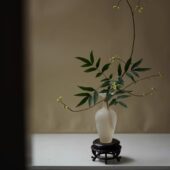 饰摆件搭配 现代家居装 日式 磨砂玻璃花瓶复古禅意小花器古典新中式