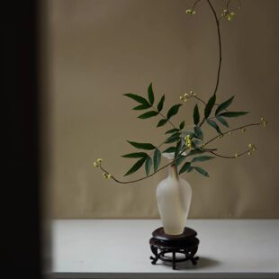 日式磨砂玻璃花瓶复古禅意小花器古典新中式现代家居装饰摆件搭配