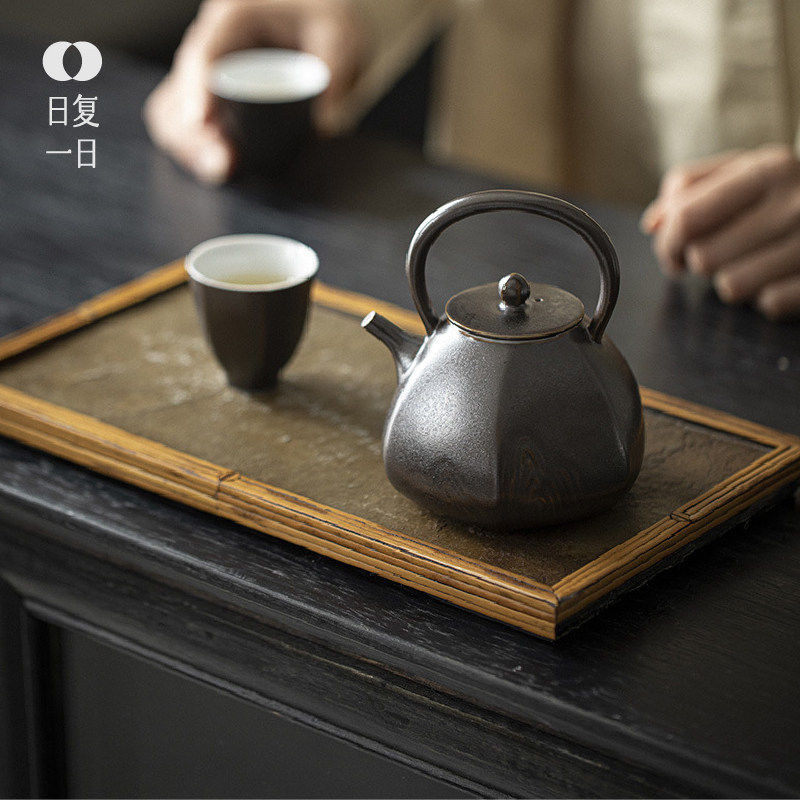 纯手工复古中式茶具沙金釉陶瓷提梁壶泡茶壶日式茶壶功夫茶具配件