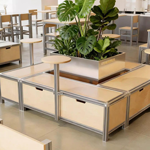 铝型材海洋板定制个性化展示架中岛展台陈列展示柜商用书店储物柜