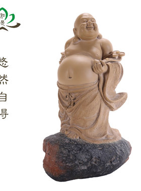 家居装饰镇宅玄关大型石雕摆件弥勒佛品味人生悠然自得