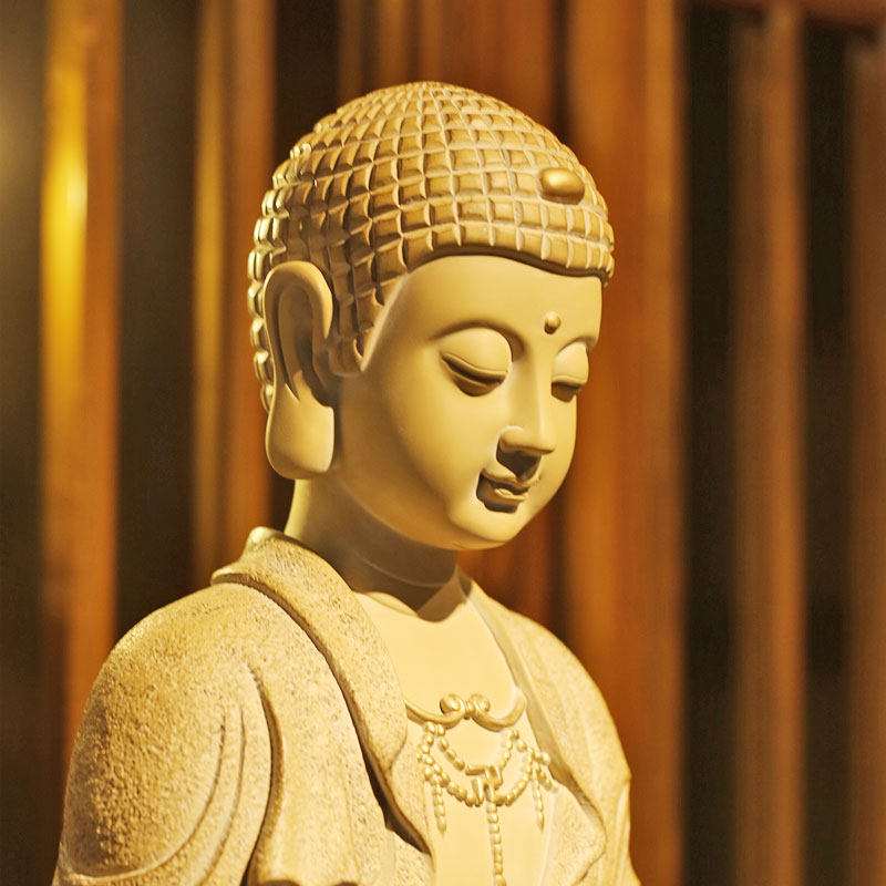 铁丸石释迦牟尼佛像摆件如来佛祖 佛堂供奉家居玄关镇宅风水摆件