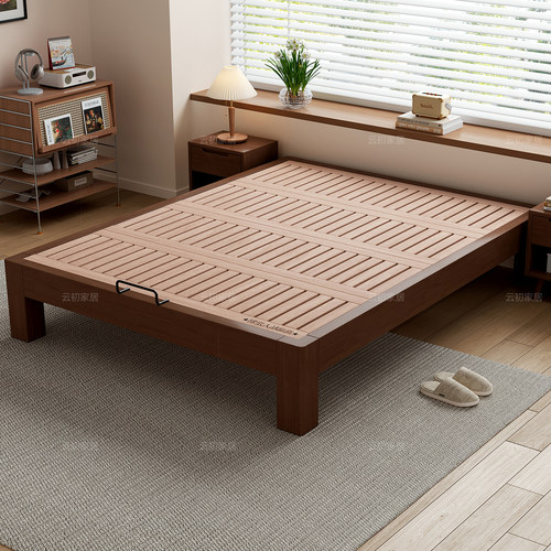 全实木无床头榉木排骨床架子榻榻米定制任意尺寸家用小户型卧室床