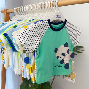 衣拉拉夏季新款男童短袖圆领T恤超薄凉爽可爱百搭冰川棉空气棉潮