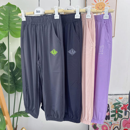 吸湿速干瑁恩瑁爱夏新款儿童超薄速干裤凉爽男女童休闲运动防蚊裤
