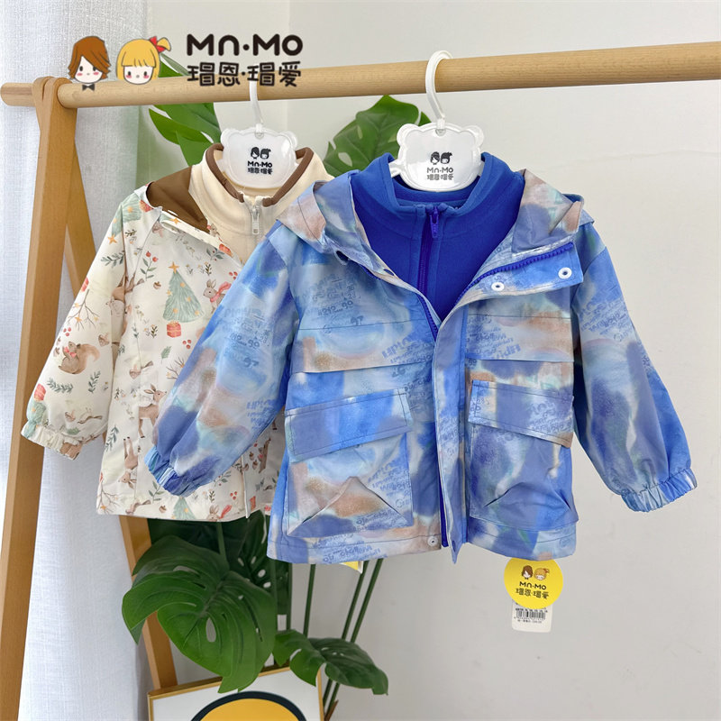 三合一冲锋衣衣拉拉瑁恩瑁爱冬款儿童可拆卸摇粒绒三防面料防风衣