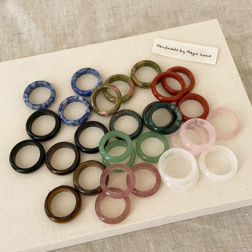 天然水晶石头戒指女ins博主同款小众个性简约百搭气质指环戒子