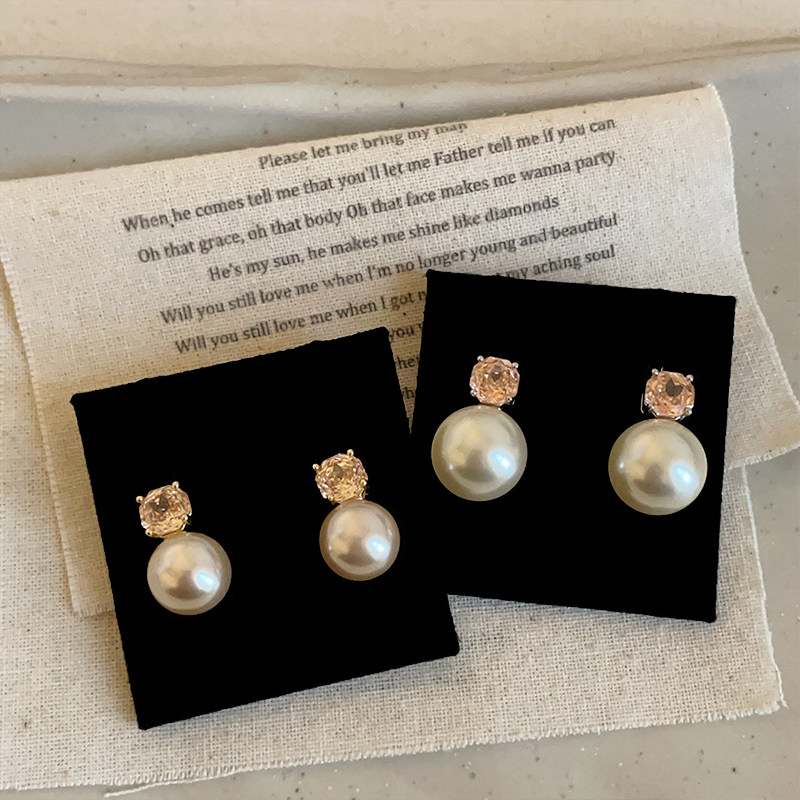 高级感玫瑰花锆石珍珠耳钉女通勤气质小众时尚潮流百搭耳环耳饰,饰品/流行首饰/时尚饰品新,耳钉,淘宝优惠券,粉丝福利购,淘宝优惠卷