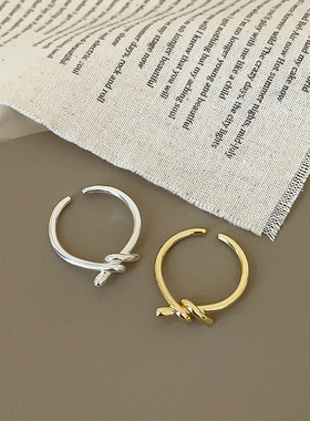 独特设计感扭结开口戒指女简约小众个性轻奢优雅时尚百搭指环戒子