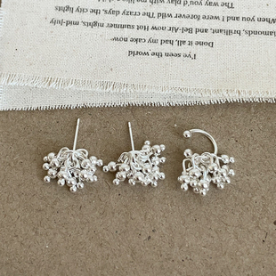 设计感小圆珠烟花流苏耳钉女小众温柔个性 气质百搭耳环耳饰 时尚