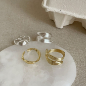 小众不规则金属开口戒指女设计个性 气质潮流百搭指环戒子 独特时尚