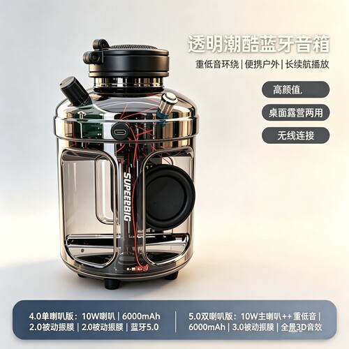 成品单喇叭吨吨桶蓝牙音箱超长续航全景音效哈曼卡顿音质