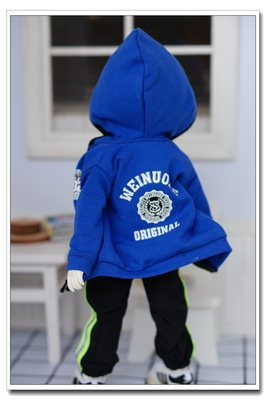 蓝色连帽外套娃衣现货b