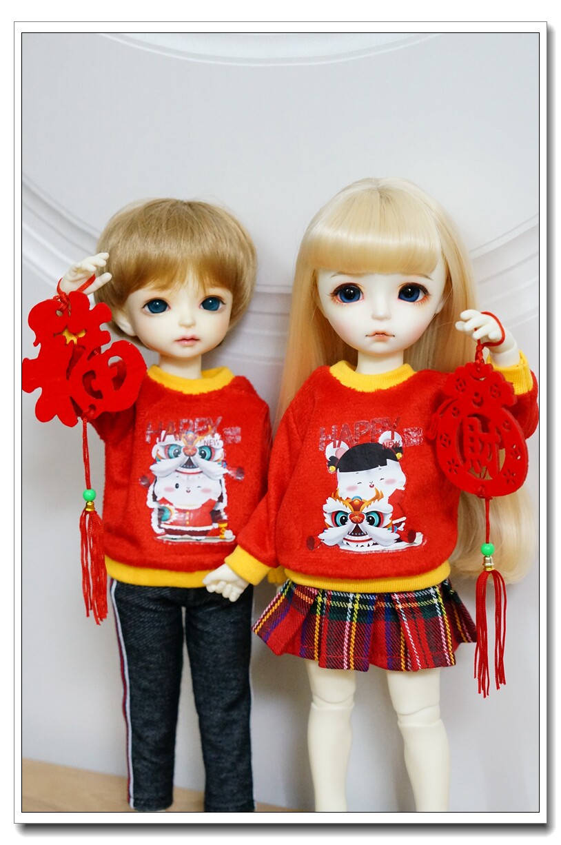 新年2020鼠年喜庆卫衣BJD1/6分MYOU球体大六分bjdyosd6分娃A135