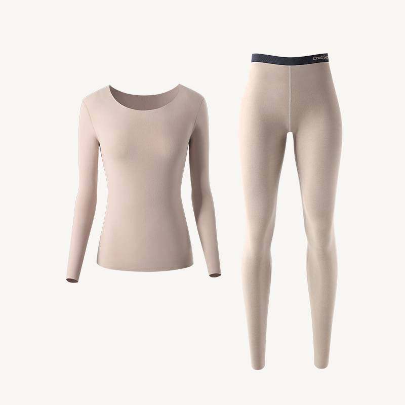 专柜品牌螃蟹秘密暖姜秋衣秋裤女套装保暖内衣女德绒保暖薄款打底