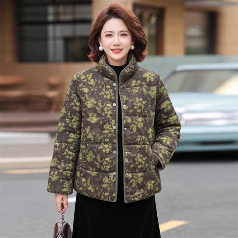 品牌官方冬季加厚棉衣女奶奶中老年人妈妈装休闲立领加棉短款保暖