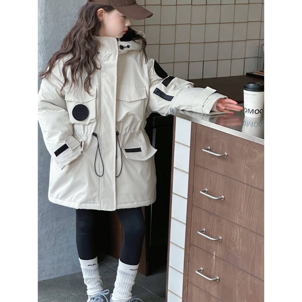 专柜品牌女童冲锋衣三合一可拆卸秋冬2025新款女孩大童加绒加厚防