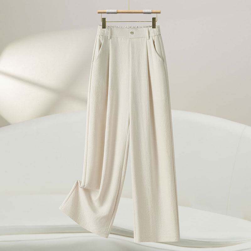 专柜品牌黑色西装阔腿裤女春夏2026新款高腰高级感垂感百搭直筒休