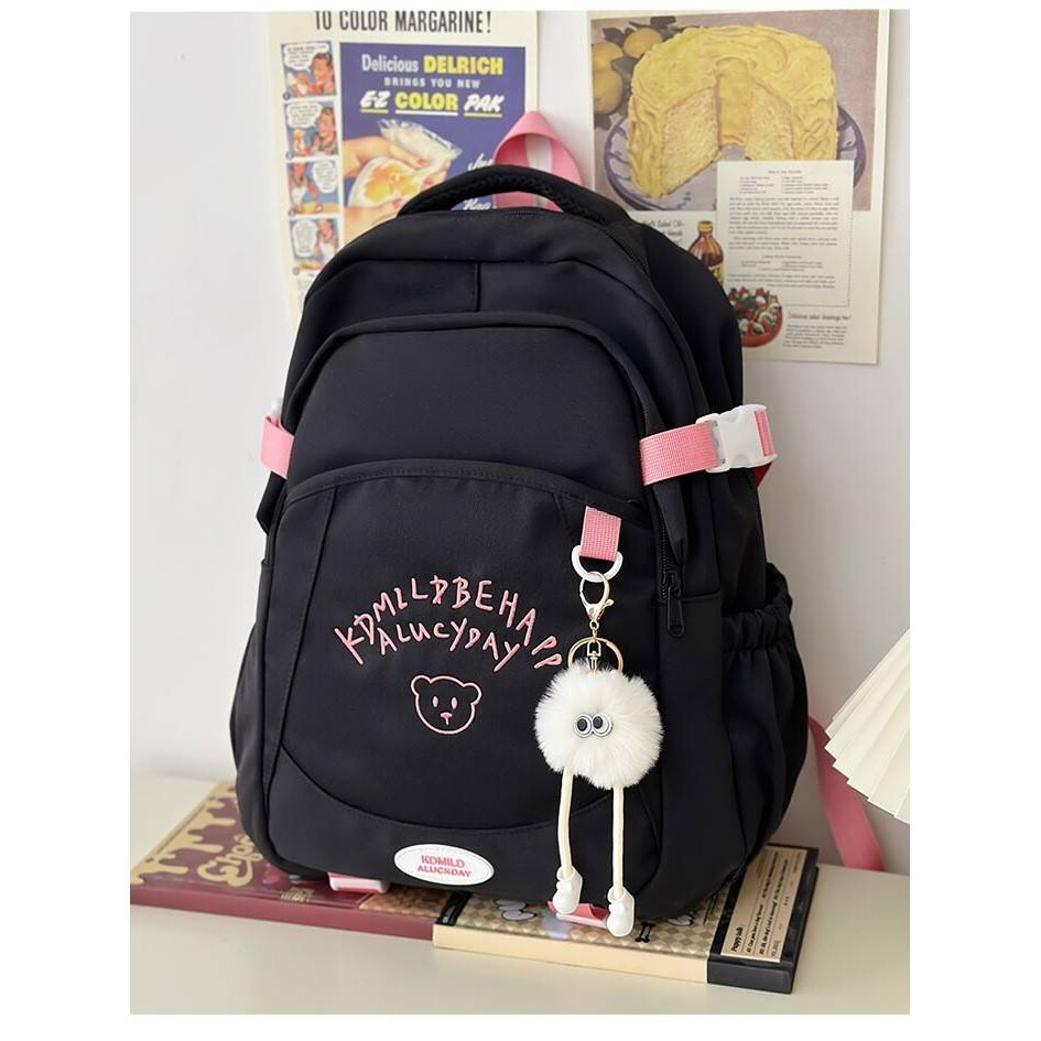 品牌官方新款书包女日系ins风字母刺绣宝藏少女旅游背包百搭中学