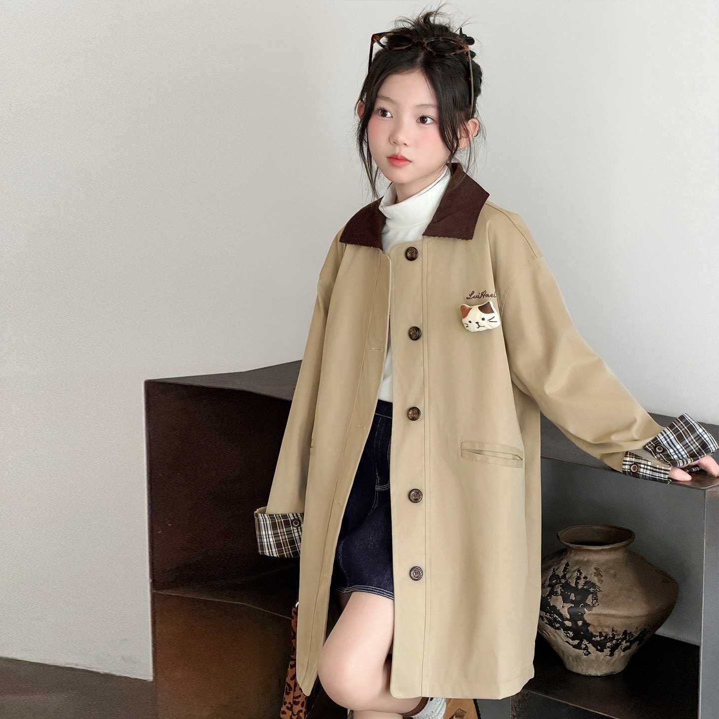 品牌官方女童风衣外套2026新款儿童韩版洋气秋装中大童女孩春秋中