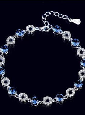 S925纯银海洋之心手链女式ins风轻奢小众精致情人节礼物跨境手饰