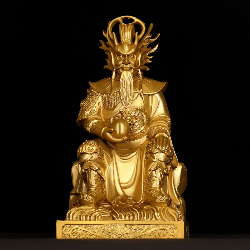 坐龙王摆件全铜广济龙王龙五爷龙神海神水神家用客厅玄关店铺神像