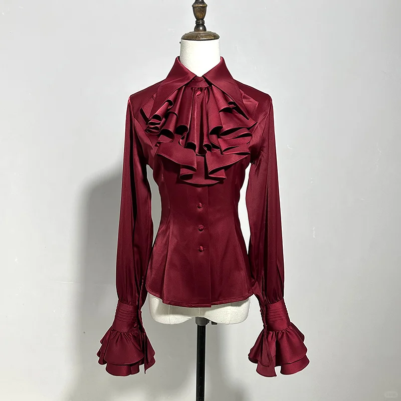 lolita内搭哥特风古着感废土风衬衣古典中世纪复古王子系衬衫内搭