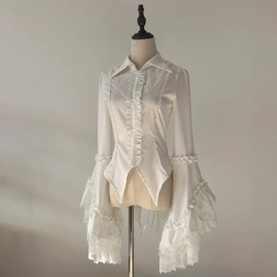 哥特风王子装 上衣复古中世纪欧洲女装 lolita内搭 衬衫 洛丽塔姬袖