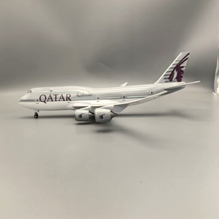 47cm卡塔尔航空B747-8波音747带轮带灯全新仿真飞机模型礼品摆件