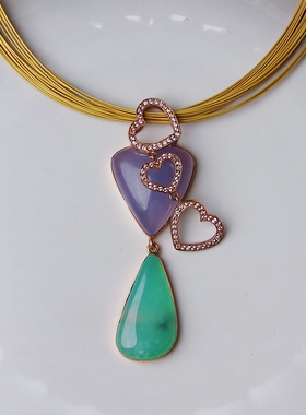 承李李原创设计玉髓绿宝石镀金女