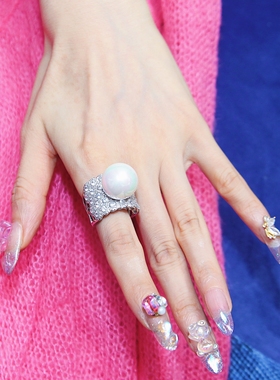 承李李原创设计纯银白水晶珍珠