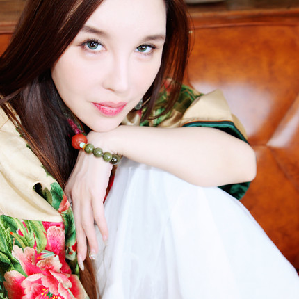 承李李原创设计 高端定制纯银镀金镶嵌珠宝玉石中国风 翡翠手链