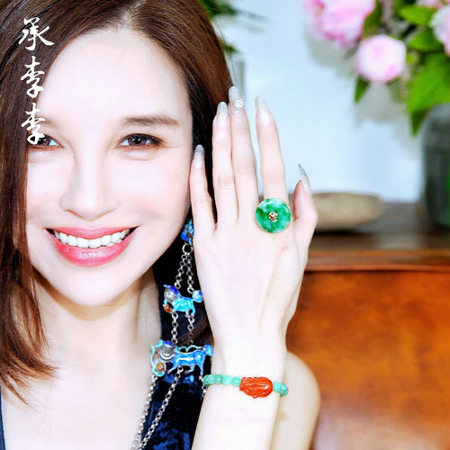 承李李纯银镶嵌戒指设计手工定制