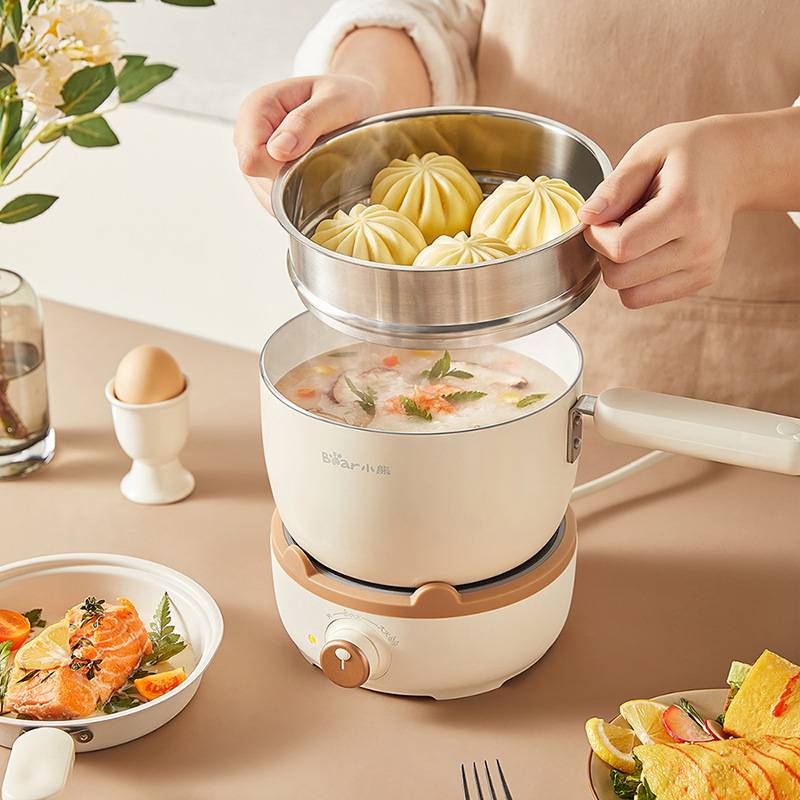 官方正品牌小熊分体式电煮锅DRG-C12E9家用多功能奶锅煮面锅小电