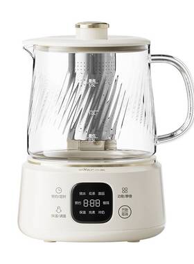 官方小熊全玻璃养生壶YSH-E15Q3家用加厚纯玻璃煮花茶壶1.5L炖煮