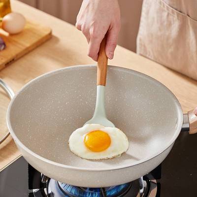 官方正品牌小熊不粘锅炒锅CP-G0061家用麦饭石色炒菜锅煤气燃气灶