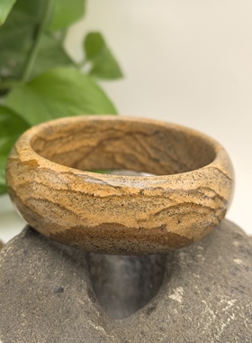 新疆国画彩泥原石手镯新疆木纹泥石原石手镯