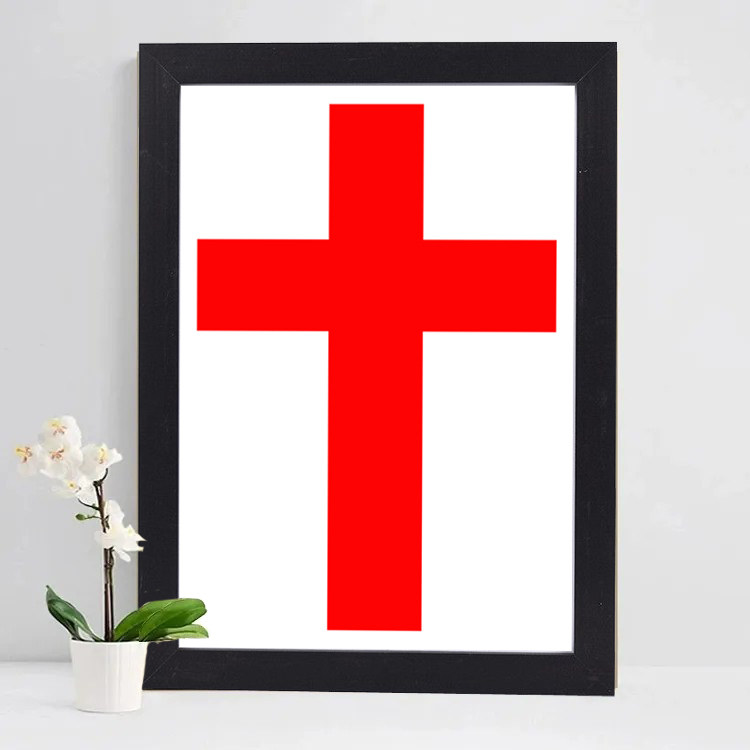 带框钻石画新款红十字架客厅卧室满钻点贴钻十字绣手工简单钻石绣,居家布艺,钻石绣,淘宝优惠券,粉丝福利购,淘宝优惠卷