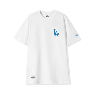 New Era纽亦华LA经典大标男式短袖潮流T恤MLB宽松白色12881378