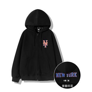 New Era纽亦华新款卫衣男女情侣重磅针织连帽宽松套头衫14397893