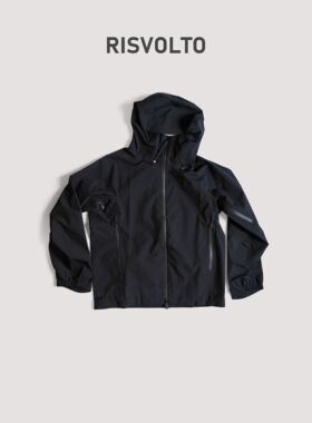 RISVOLTO|户外百搭复古防风防水硬壳连帽冲锋衣男女同款休闲-6058