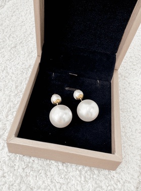 双面轻奢珍珠耳钉 一款三戴百搭耳饰 1206