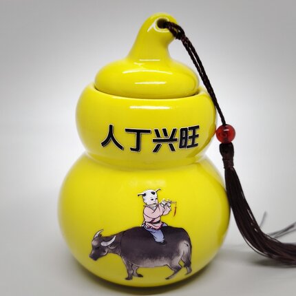 厨房东北角艮卦 解决火烧子孙山 牧童骑牛 避火龙 土陶瓷罐摆件