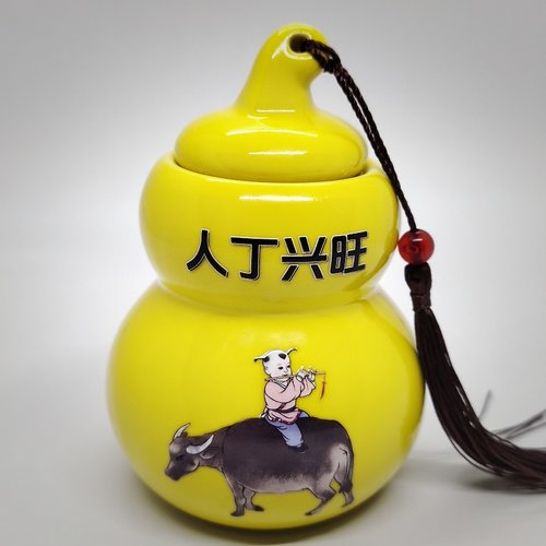 厨房东北角艮卦 解决火烧子孙山 牧童骑牛 避火龙 土陶瓷罐摆件