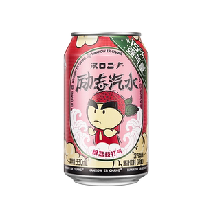 汉口二厂荔枝励志汽水荔枝味果汁饮料330ml*6罐果汁汽水