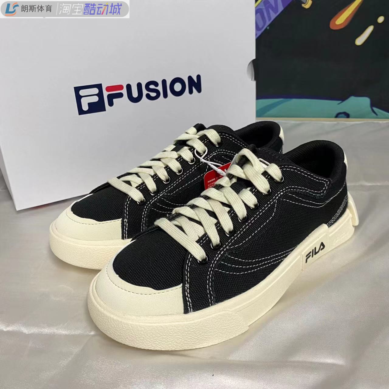 FILA FUSION 斐乐潮牌帆布鞋情侣夏季滑板运动休闲鞋男女板鞋