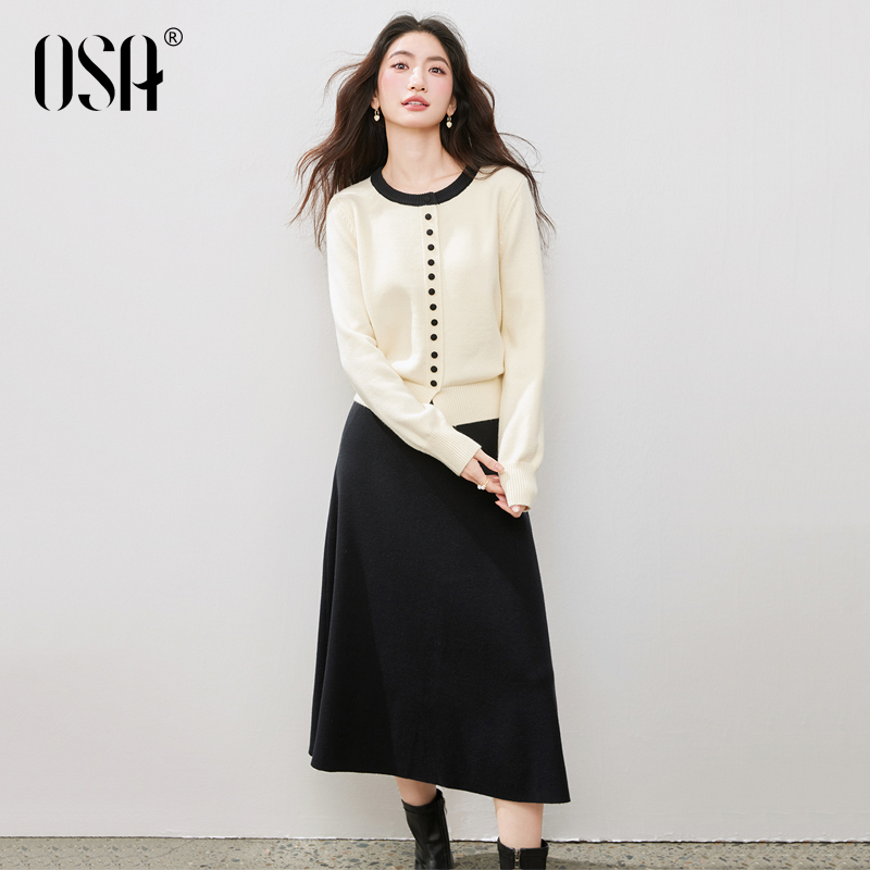 欧莎针织衫半裙两件套时尚套装女