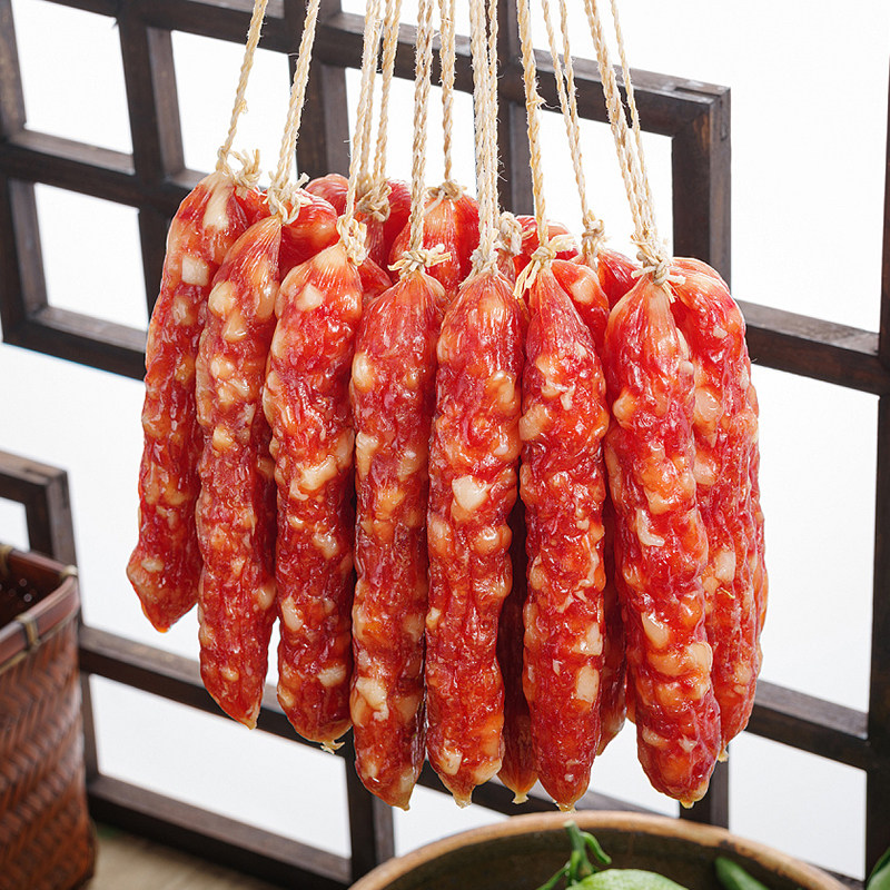 第2件7.9广式广味腊肠香肠咸甜味手工腊肉煲仔饭麻辣腊肠腊味批发